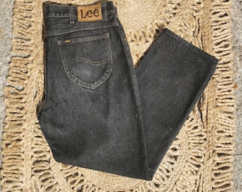 1980-90s VINTAGE black Lee riders denim jeans size 38 W