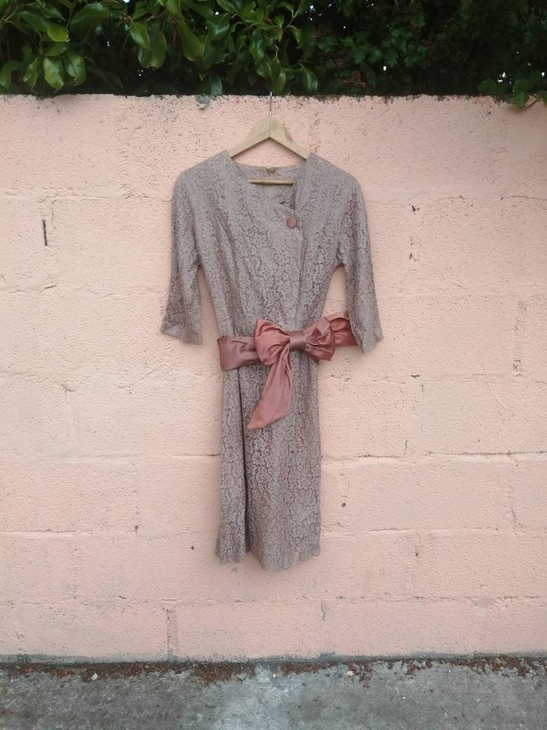 Peter Robinson London Lace Dress Taupe