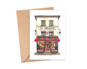 Irish Pubs 3 PACK Irish Pubs Art Card Set Andie Laf Designs Blank Watercolour Art Greeting Card with Kraft Envelope