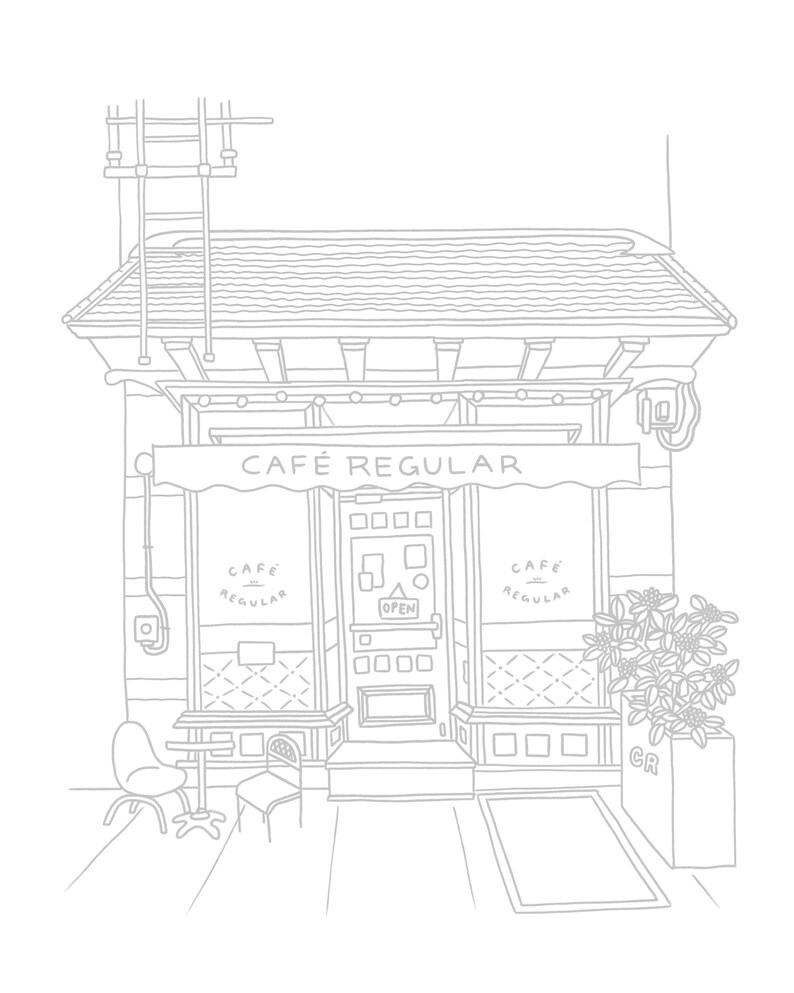 NYC Printable Colouring Sheet for Adult and Kids, Café Regular, Urban Sketching, Instant Download image 3