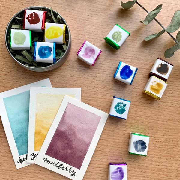 Choose Your Own, 4 or 6 Color Set, Handmade Watercolour Paints, Non-toxic, Eco Friendly, Hand-mulled Artist's Paints, Andie Laf Designs