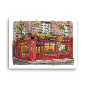 CANVAS  The Temple Bar Pub of Dublin | Watercolour Canvas Art Print, Andie Laf Designs