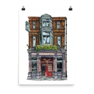 Dublin Art Print, The Stag&#39;s Head Pub in Dublin Ireland | Framed Giclee Art Print, Irish Pubs, Watercolour Home Decor, Andie Laf Designs