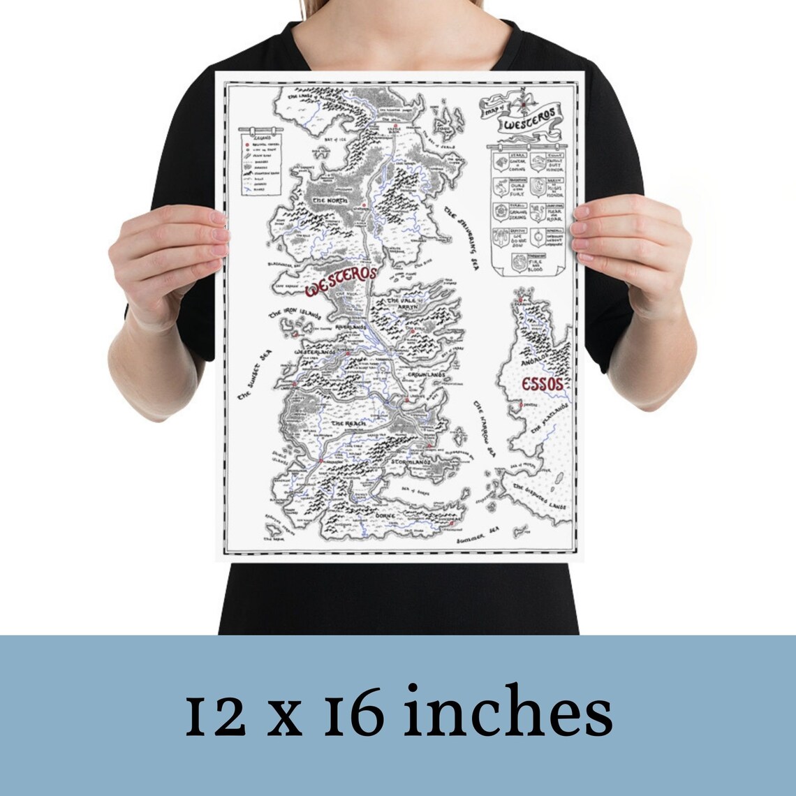 Game of Thrones Map Westeros Fan Art Giclée Watercolour and - Etsy Canada