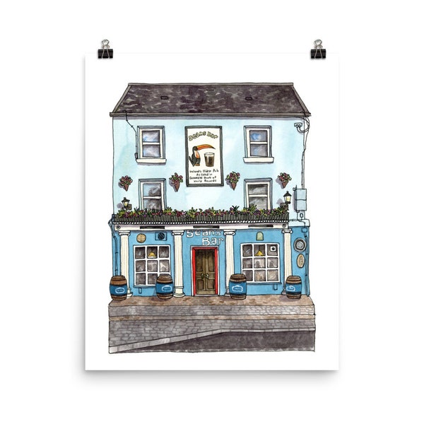 Irish Pub Art, Sean's Bar, the Oldest Pub in the World - Athlone Ireland | Watercolour Art Print, Andie Laf Designs