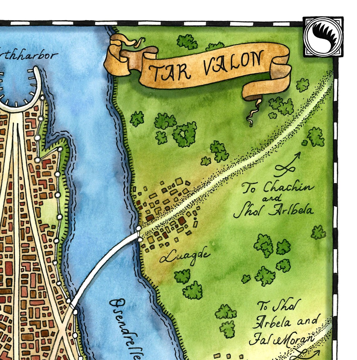 Tar Valon Rad der Zeit Karte Giclée Aquarell und Tinte Etsy