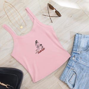 La Novia Embroidered Women’s micro-rib tank top