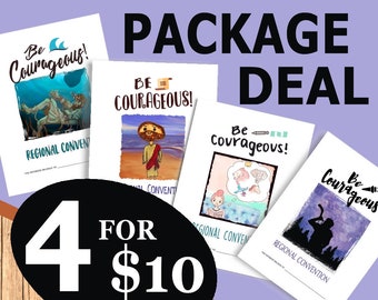 Be Courageous! Convention (Package Deal ~ 4 CHILDREN'S NOTEBOOKS) DIGITAL pdf File Download -Mini, Junior, Standard, and Illustrated
