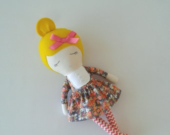 Fabric Doll with Blond Hair