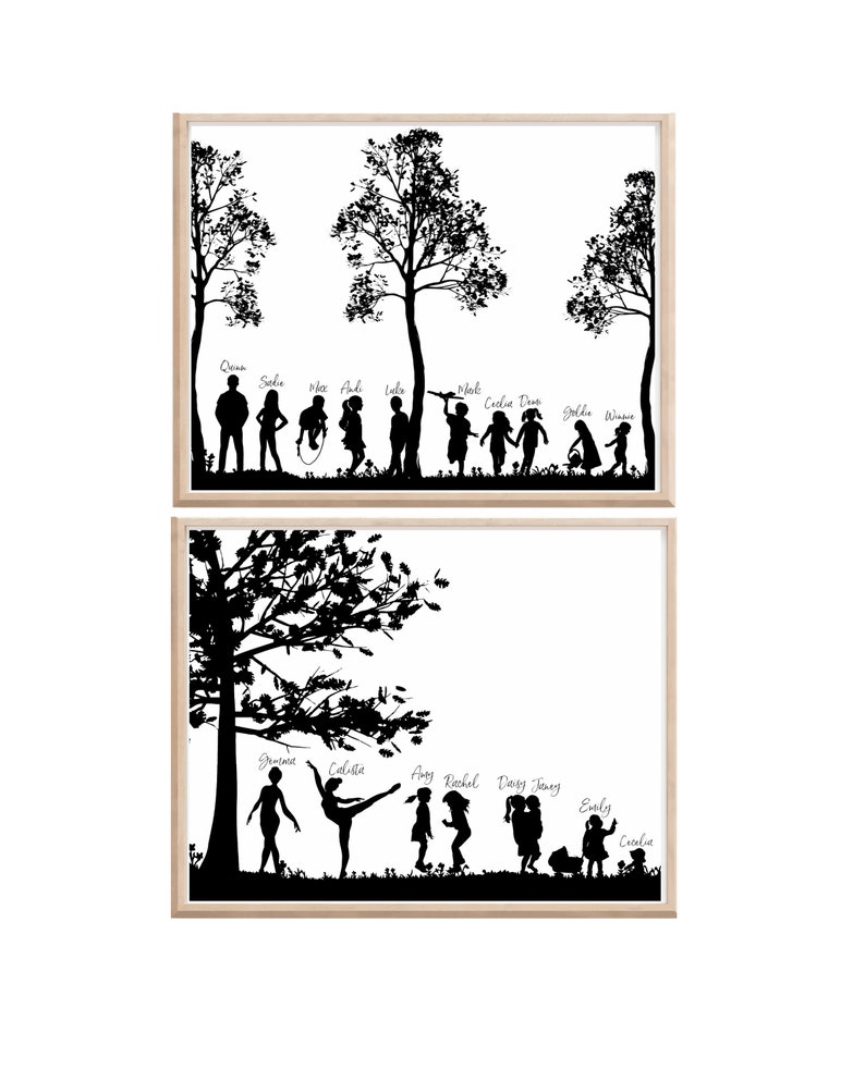 Custom Silhouette Print Children & Pets image 1