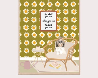 Daisy Girl Inspirational Quote Print Daisy Wall Art Print Daisy Mug Daisy Book Shih Tzu Cute Cozy Room Spaces