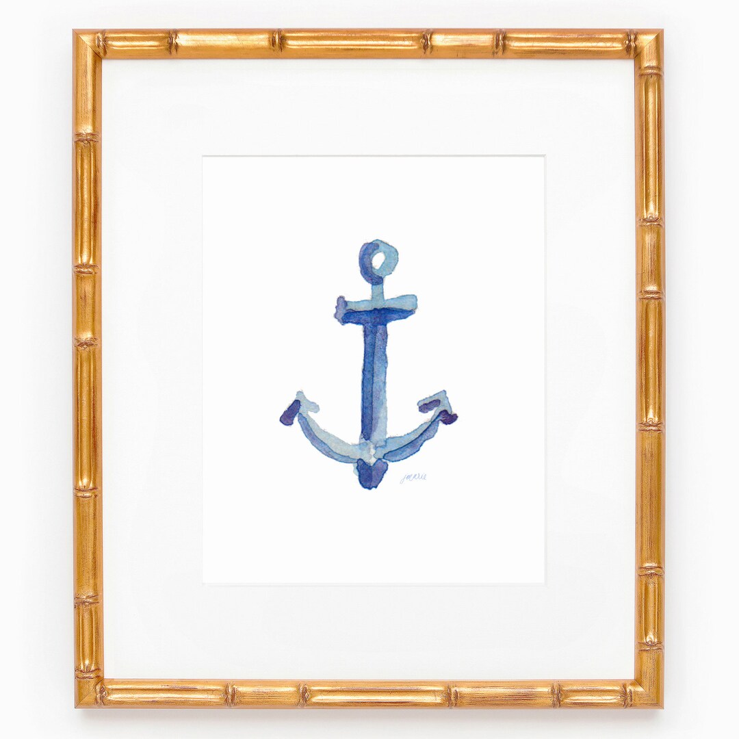 Nautical Anchor Watercolor Art Print; Hand Painted Wall Art - Etsy
