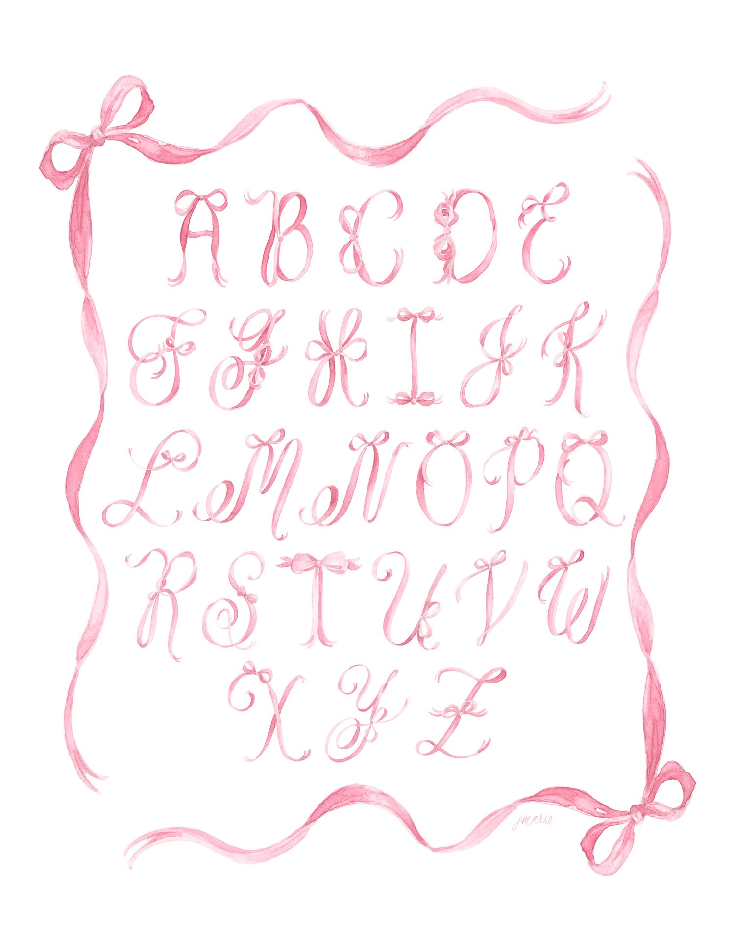 Pink Ribbons and Bows Personalized Notepad; Watercolor Notepad ...
