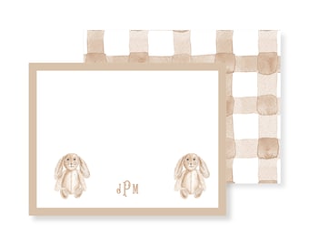 Tan and White Personalized Stationery Set; Watercolor Stationery; Customizable Stationery; Straight Edge Stationery