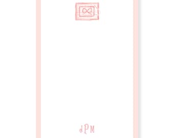 Pink Needlepoint Personalized Notepad; Watercolor Notepad; Watercolor Stationery; Custom Notepad