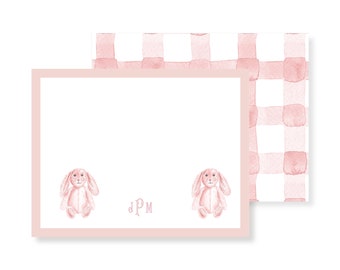 Blush Pink and White Personalized Stationery Set; Watercolor Stationery; Customizable Stationery; Straight Edge Stationery