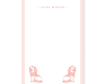 Pink Staffordshire Dogs Personalized Notepad; Watercolor Notepad; Watercolor Stationery; Custom Notepad