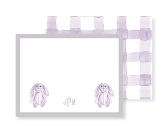 Lavender and White Personalized Stationery Set; Watercolor Stationery; Customizable Stationery; Straight Edge Stationery