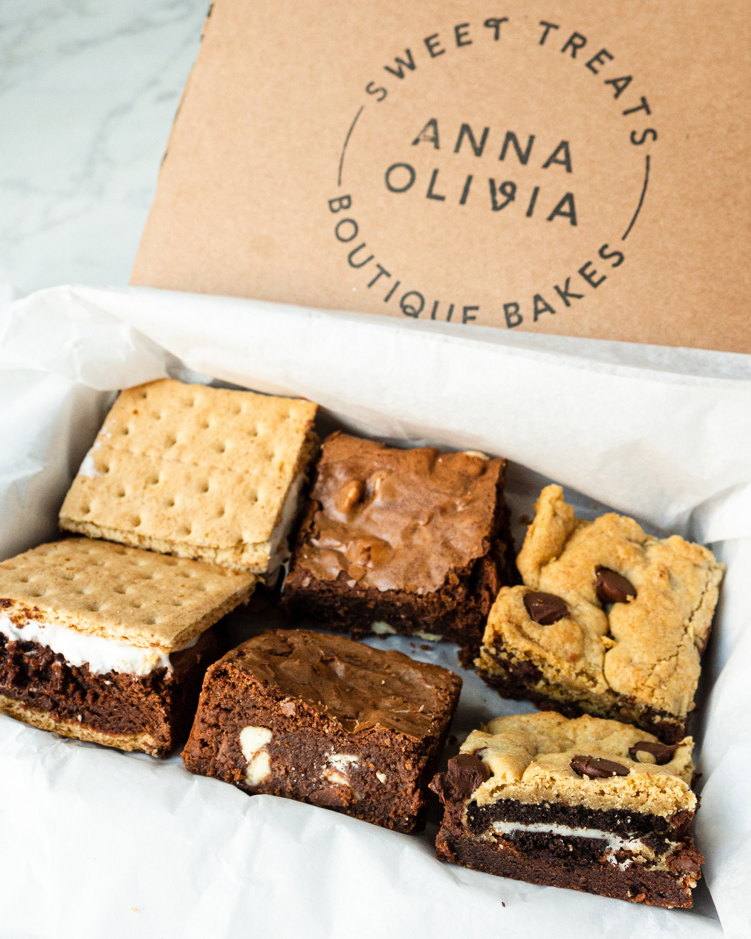Gourmet Brownie Box: S'mores Brownies - Triple Chocolate Brownies…