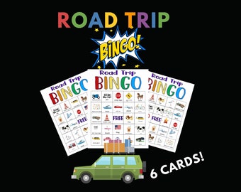 Road Trip Bingo! 6 Printable Bingo Cards For Your Road Trip Kids Activity Fun Car Game For Long Trips