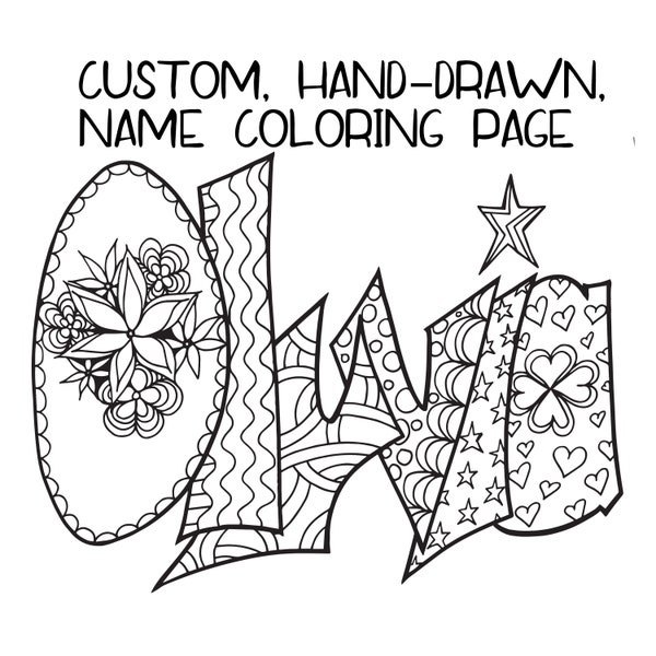 DIGITAL ITEM**Custom, Personalized Name Coloring Sheets One Day Delivery Bulk Options In Description