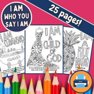 Je suis qui vous dites que je suis chrétien Livre de coloriage numérique pour l&#39;identité en Christ étude biblique et petits groupes