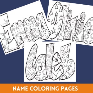 1 Name Coloring Page One Day Delivery, Classic Style pdf Bulk Options In Description Personalized Coloring Sheet image 1