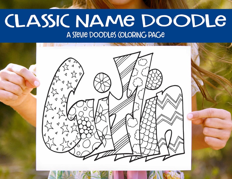 1 Name Coloring Page One Day Delivery, Classic Style pdf Bulk Options In Description Personalized Coloring Sheet image 7