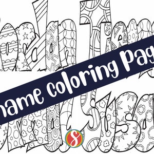 1 Name Coloring Page One Day Delivery, Classic Style pdf Bulk Options In Description Personalized Coloring Sheet image 9