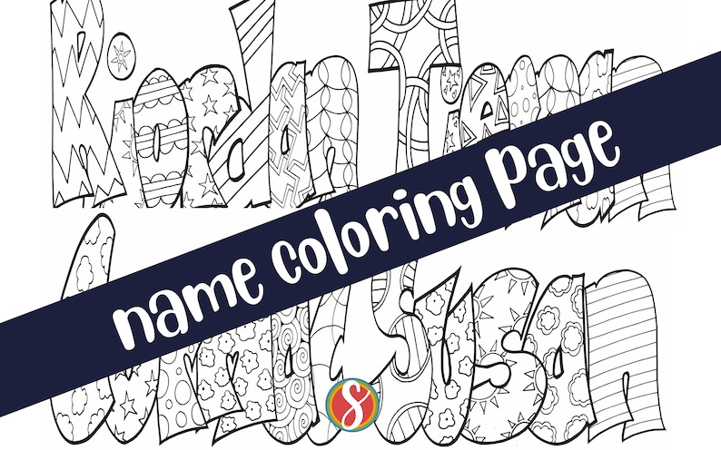 1 Name Coloring Page One Day Delivery, Classic Style pdf Bulk Options In Description Personalized Coloring Sheet image 9