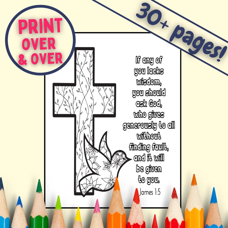 James Coloring Book, Colorful Worship, 30+ Christian Coloring Pages ...