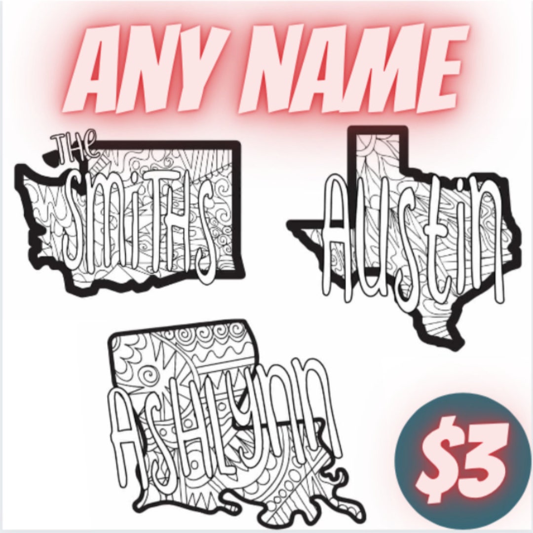 DIGITAL** Custom State Coloring Page - Bulk Options in Description ...