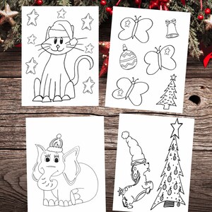 Animal Christmas Coloring Book A Digital Printable Book 21 Pages To Print & Color Each Page Has An Animal Plus Christmas Elements image 8