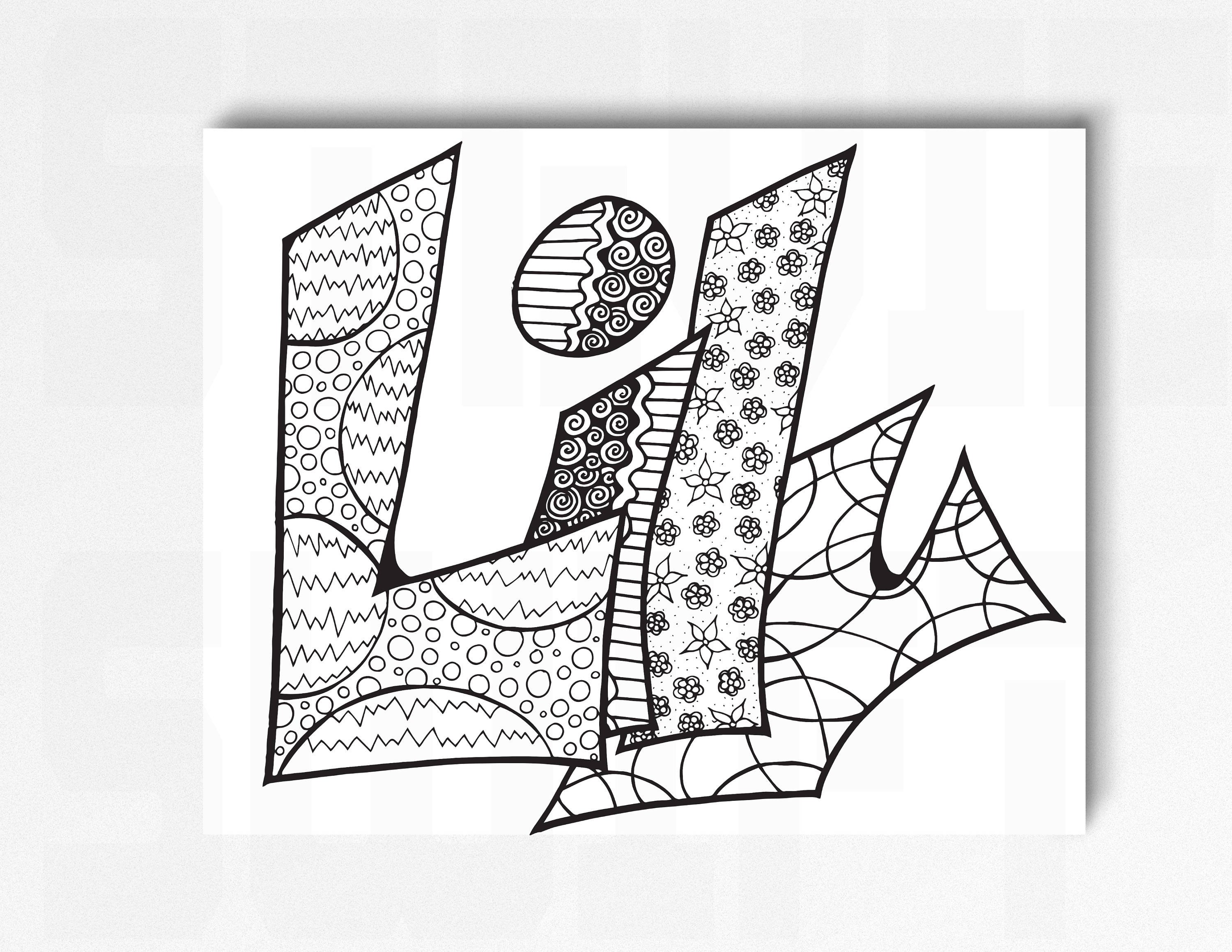 Color Your Name LILY Printable//Name Coloring//Kids Etsy