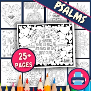 Color The PSALMS Digital Coloring Book For Quiet Times & Bible Studies - Original Drawings + Verses From The Book Of Psalms