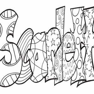 1 Name Coloring Page One Day Delivery, Classic Style pdf Bulk Options In Description Personalized Coloring Sheet image 6