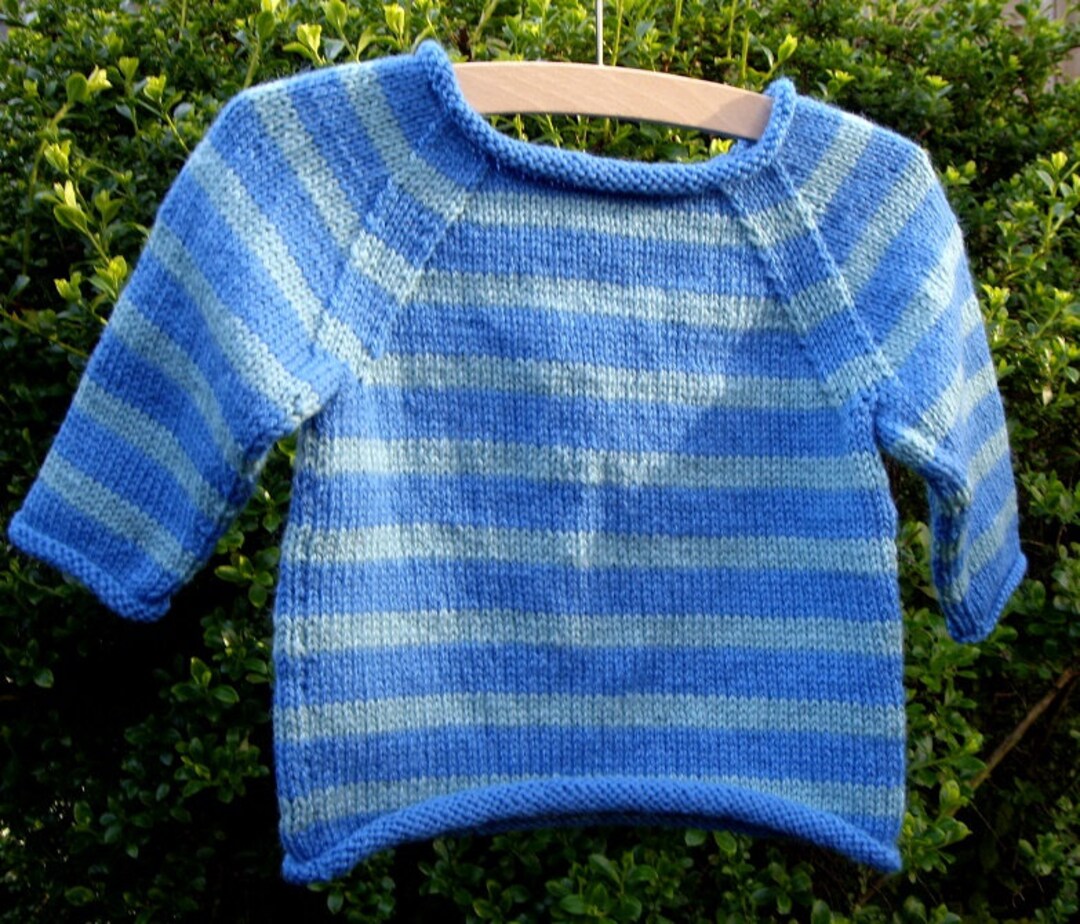 Stripy Baby Jumper Pattern ages 6, 9 & 12 Months Etsy