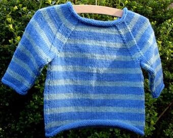 Stripy Baby Jumper Pattern (ages 6, 9 & 12 months)