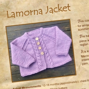 Patrón de chaqueta Lamorna para bebé - 12-18 meses (Descarga digital)