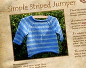Stripy Baby Jumper Pattern (ages 6, 9 & 12 months)