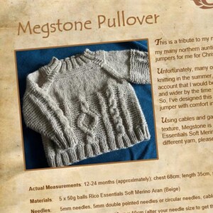 Megstone Pullover PATTERN 12-18 months (Digital Download)