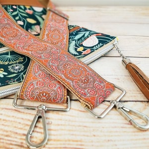 Guitar Crossbody Strap Replacement for Handbag, Copper Rust Vintage Style Strap, Replacement Guitar Strap for Purse