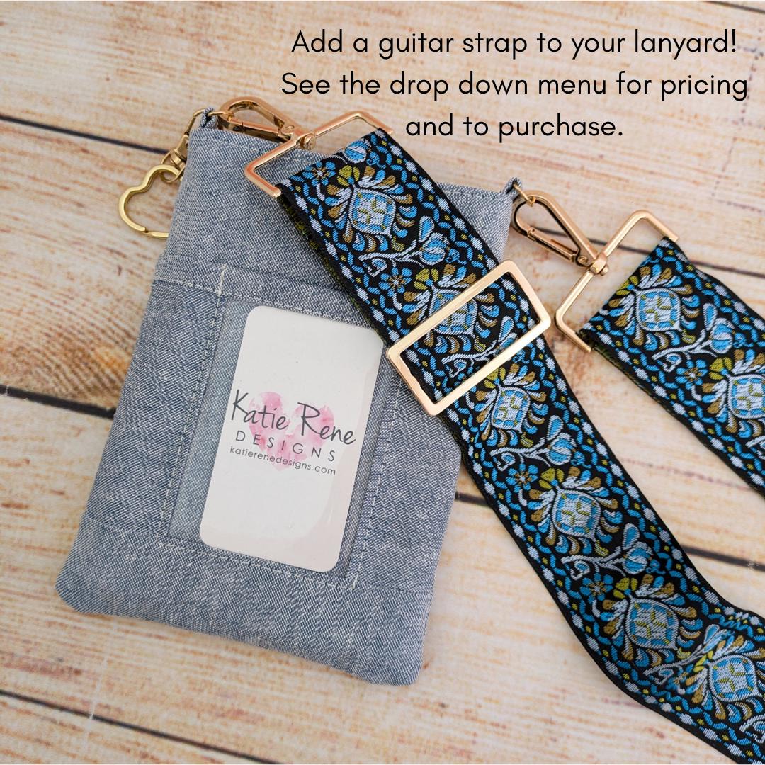 Teacher's Walkie Talkie Lanyard: Blue Linen Crossbody Phone Bag - Etsy