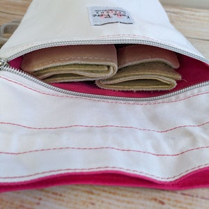 Flat Bottom Personalized Grip Bag Gymnastics grip bag with boxed bottom and zipper pocket for wrist guards Custom Made Grip Bag image 2