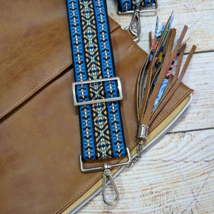 Boho Guitar Style Purse Strap: Adjustable Crossbody Replacement