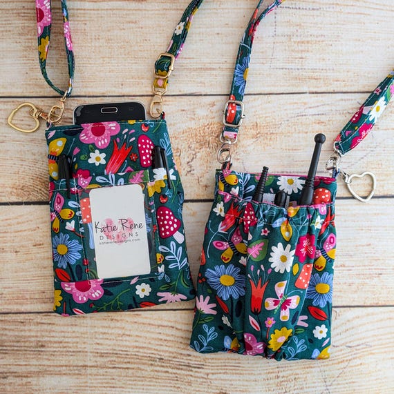 Woodland Floral Walkie Talkie Lanyard: Teacher Crossbody Phone