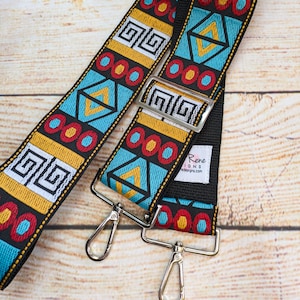 Guitar Purse Strap - Bold Geometric Crossbody Strap, Adjustable Strap, Replacement Strap - Guitar Crossbody Strap