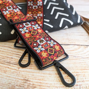 Guitar Crossbody Strap - Guitar Strap for Handbag, Adjustable Strap, Vintage Rust, Replacement Bag Strap | Purse Guitar Strap