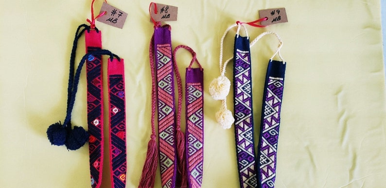 Woven Hat Bands from Chiapas Mexico Aztec Designs Beautiful!