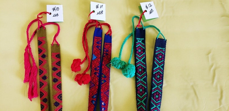 Woven Hat Bands from Chiapas Mexico Aztec Designs Beautiful!